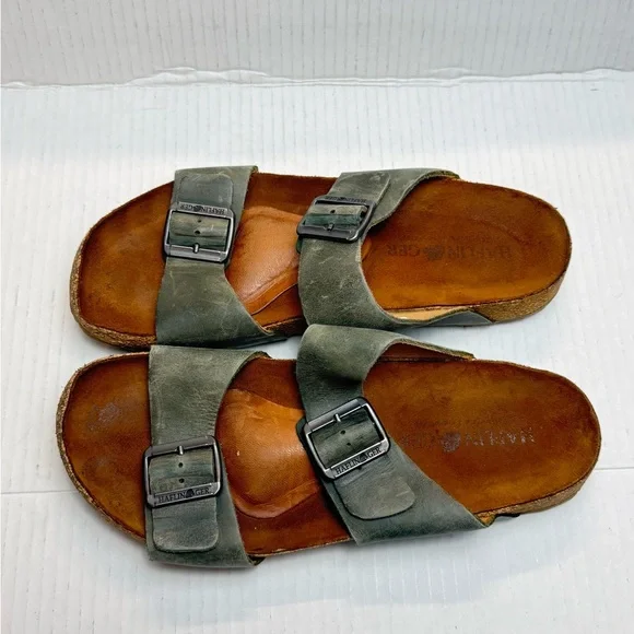 Haflinger Green Suede Double Strap Sandals EU 41 - Picture 2 of 7